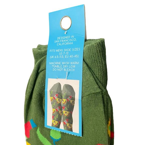 NEW Yellow Owl Workshop Men's Tacos Hot Sauce Cotton Crew Socks Green US 7 to 12 - Picture 4 of 7